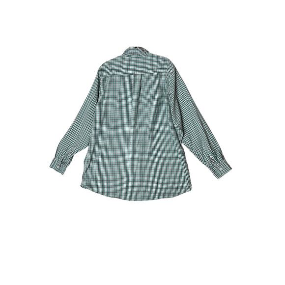 Bocomal size Xl-long shirt button down blue/green plaid flame resistant workwear - Picture 2 of 8